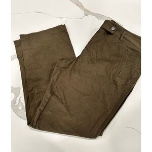 Talbots Signature Olive Green Pants‎ Comfort Stretch Zip Pockets Size 16